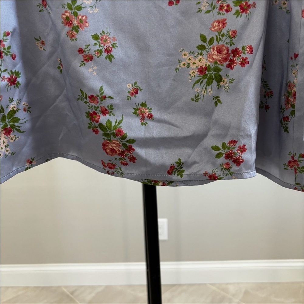 Reformation Veranda Silk Melba Purple Floral MIni Skirt Size 0 - Picture 6 of 6